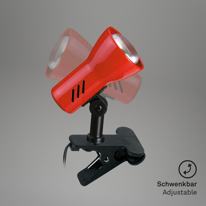 Image du produit Briloner Lampe à pince, rouge, 1xE14/40W (E14)