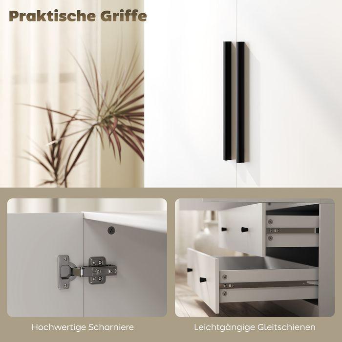Produktbild Swisshandel24 Kleiderschrank Mehrzweckschrank 2-türig mit Kleiderstange und 2 Schubladen
