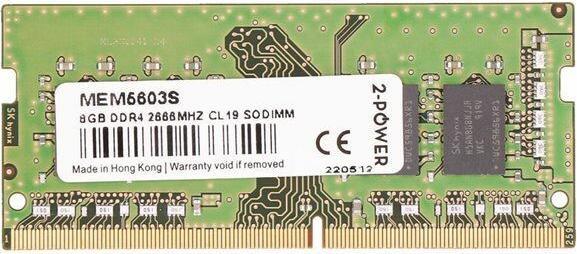 Image du produit 2-Power 8GB DDR4 2666MHz CL19 SODIMM (2 x 8GB, 2666 MHz, RAM DDR4, SO-DIMM)