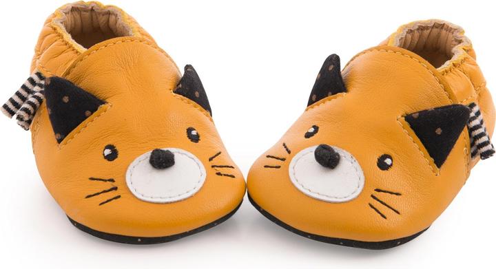 Image du produit Moulin Roty Chaussons en cuir chat jaune 18/24 mois, Les Moustaches (18, 19, 20, 21, 22, 23, 24)
