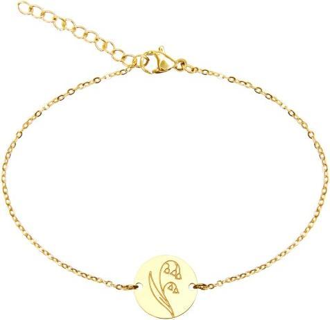 HCA Armband - "Your Flower" - Edelstahl vergoldet - Maiglöckchen (20 cm, Edelstahl)