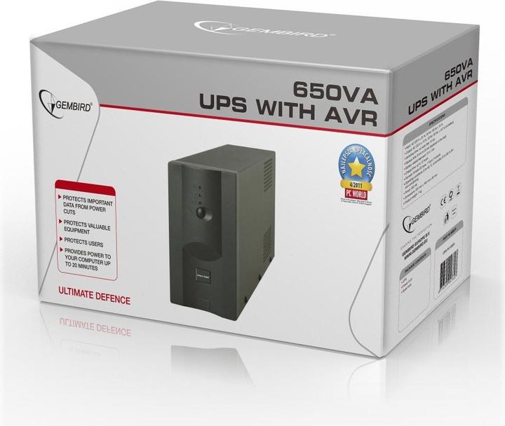 Image du produit Gembird UPS-PC-652A (650 VA, 390 W, Line-interactive Onduleur)
