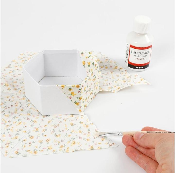 Produktbild Creativ Company Papp-Schachtel sechseckig 4 Stück, Weiss
