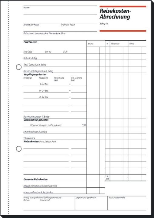 Valori nutrizionali e ingredienti Sigel Libretto di moduli "Nota spese di viaggio", A5, 50 fogli (50 x)