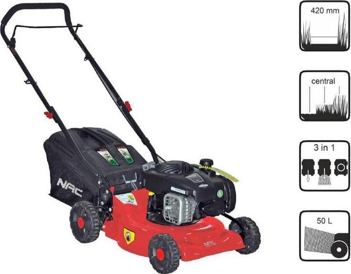 Produktbild NAC KOSIARKA SPALINOWA BEZ NAPĘDU 42cm BRIGGS & STRATTON 125cc LP42-450E (Benzinbetrieb)