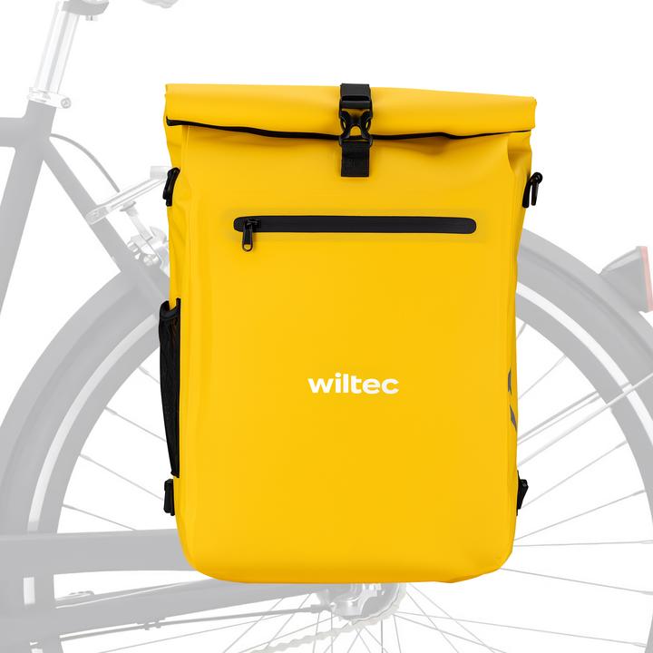 Produktbild Wiltec Gepäckträgertasche gelb 25l Fahrradtasche Rucksack Gepäcktasche (25 l, Gepäckträgertasche)