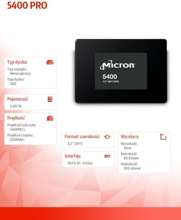 Produktbild Micron 5400 PRO SATA SSD (3840 GB, 2.5")