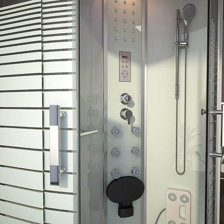 Immagine prodotto Home Deluxe Doccia a vapore con cascata sauna a vapore MANTA XL, 120x80x220cm - Sinistra