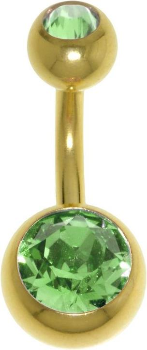 Bijouteria Bauchpiercing (PVD Beschichtung (goldfarbig), Chirurgenstahl 316L, Premium Kristall)
