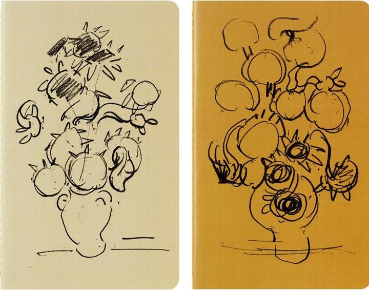 Image du produit Moleskine Cahier - Van Gogh, Large/A5, Lot de 2, réglés, couverture cartonnée (A5, À rayures, Couverture souple)