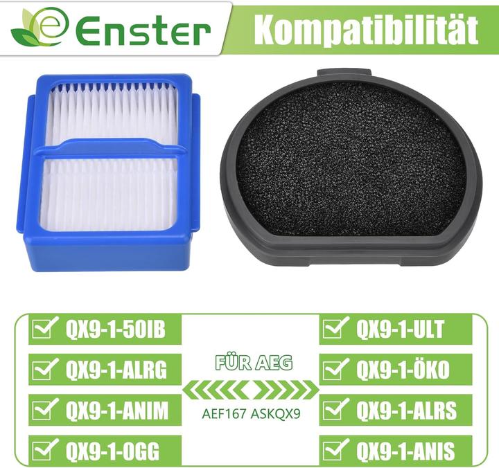 Actual product image Ecnaka Filterset für AEG QX9 Staubsauger