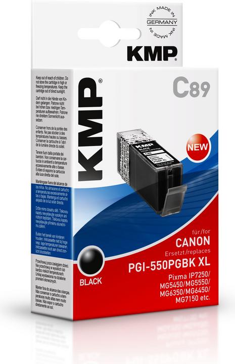 Produktbild KMP C89 Tintenpatrone kompatibel mit Canon PGI-550PGBK (BK)