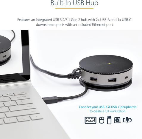 Produktbild StarTech .com USB C Multiport Adapter (USB-C, 2 Ports)