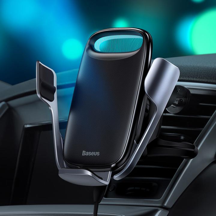 Produktbild Baseus Milky Way gravity car mount with Qi 15W induction charger black