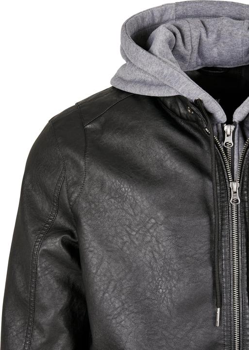 Immagine prodotto Urban Classics Giacca in pelle sintetica con cappuccio in pile (M)