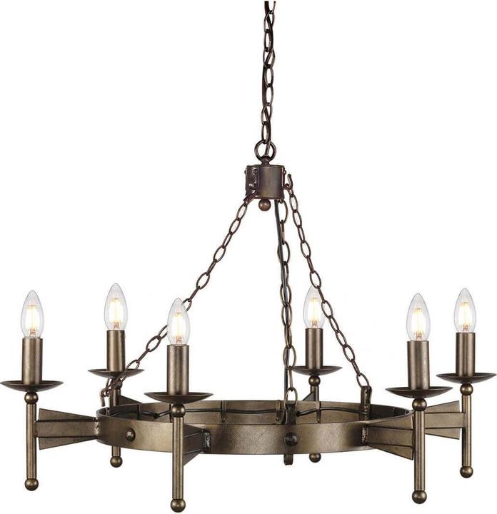 Immagine prodotto Elstead Lighting Lampadario Cromwell E14 a 6 luci in bronzo antico, Made in UK (81 cm)