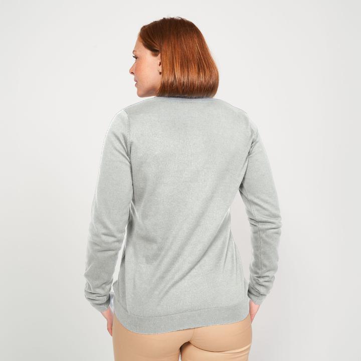 Immagine prodotto Inesis Pullover da golf da donna con scollo a V in cotone - CW 100 grigio