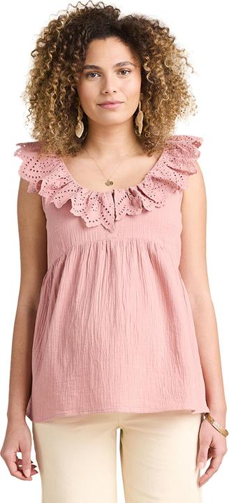Envie de Fraise Musselinbluse mit Lochstickereien für Schwangerschaft und Stillzeit