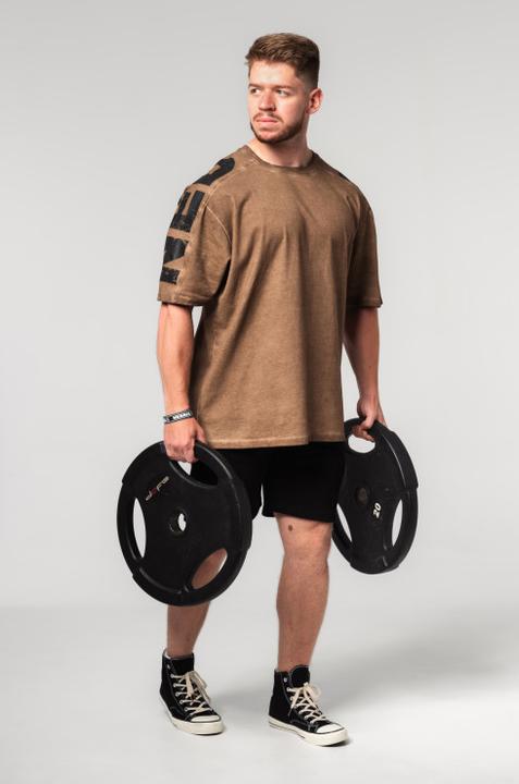Immagine prodotto Nebbia Washed-off Oversized T-Shirt Lifting Club 368 - light brown (M)