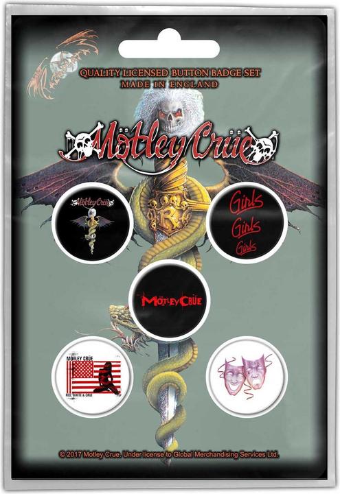 Motley Crue AnsteckerSet Dr Feelgood 5erPack Kunststoff Metall