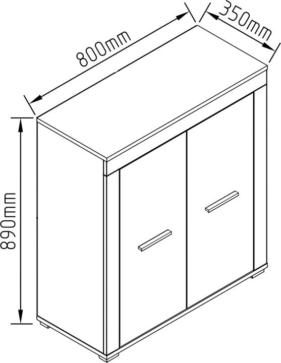 Produktbild VCM Kommode Sideboard Usilo 2 Drehtüren (80 x 35 x 89 cm)