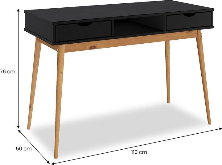Actual product image IDIMEX Desk with 2 drawers STEFANO