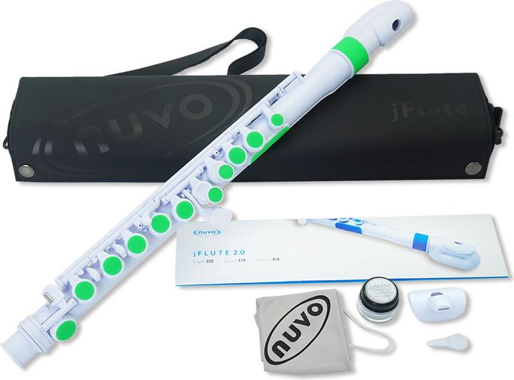 Immagine prodotto Nuvo N220JF jFlute2.0 Flauto traverso per bambini "Donut" in Do, Bianco-Verde (Flauto trasversale)
