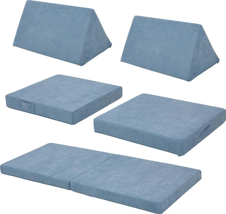 En.Casa Spielsofa Norhulta 5-tlg. 150x66x46 cm Cord Blau (Kindersofa)