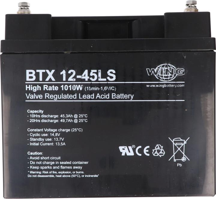 Produktbild AccuCell Wing BTX12-45LS 12V 47Ah high rate hochstromfähig Bleiakku AGM Blei Gel Akku (12 V, 47 Ah)