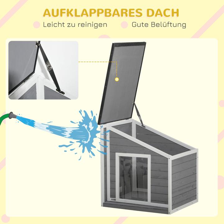 Actual product image PawHut Dog kennel with opening pitched asphalt roof (Dog house)