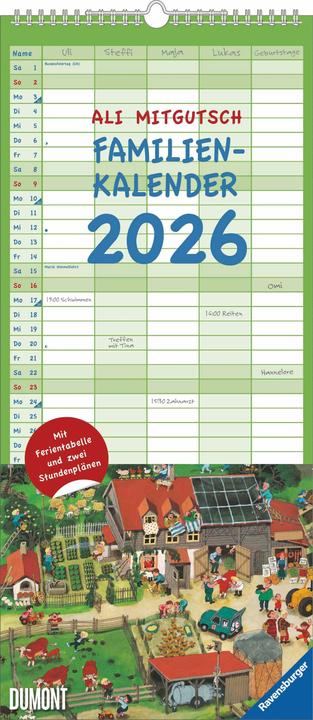Image du produit AliMitgutschCalendrier familial2026-Calendrier mural familial à 5 colonnes (22 x 49,5 cm, Allemand)