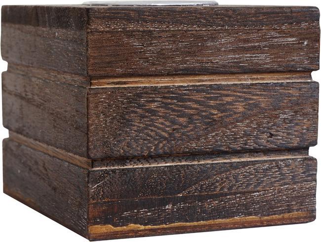 Image du produit Swisshandel24 Set de 3 bougeoirs Leuca, support pour bougies à chauffe-plat, look shabby vintage marron