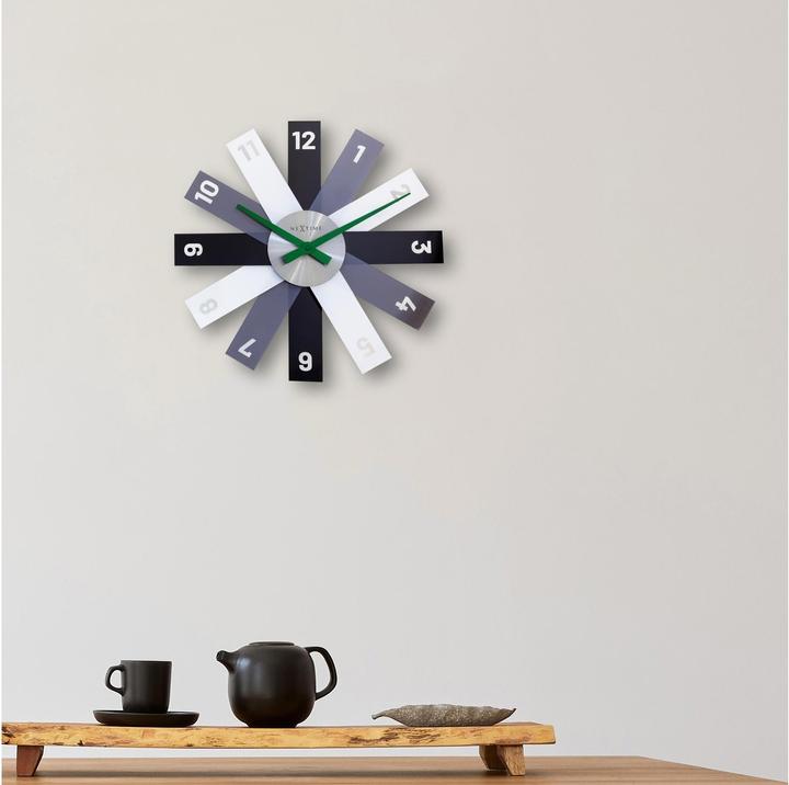 Image du produit Nextime Horloge murale Plexi Ø 40 cm, gris/noir/blanc (40 cm)