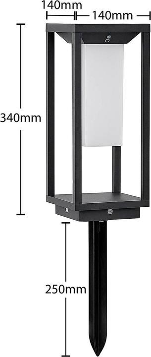 Produktbild Lucande Eliel Solarzelle Leuchte H34 Graphite (196 lm, IP54)