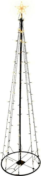 Produktbild Inda-Exclusiv LED Metall Weihnachtsbaum Stern warmweiss 70 LEDs 120cm 8 Funktionen