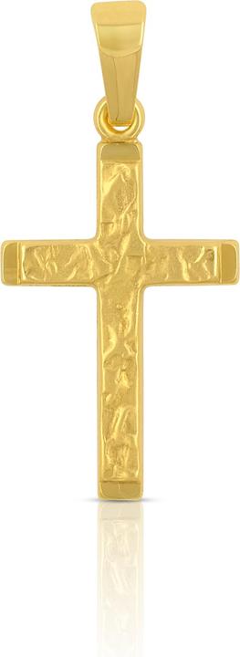 Muau Pendant cross yellow gold 750, 26x12x2mm (750/18 K Gold)