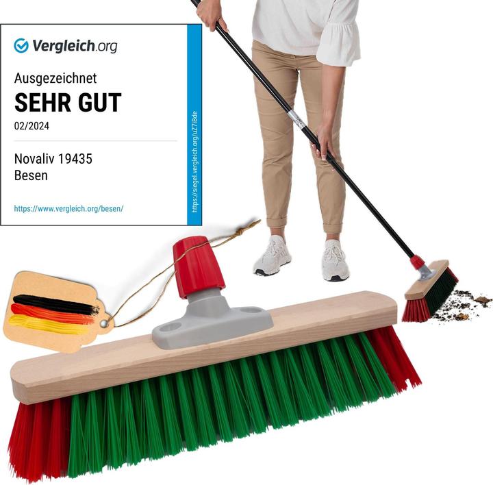 Produktbild Novaliv Gartenbesen Elaston 40 cm Besenkopf Elaston Borsten Ideal als Besen draussen Strassenbesen Har (1 Stk.)