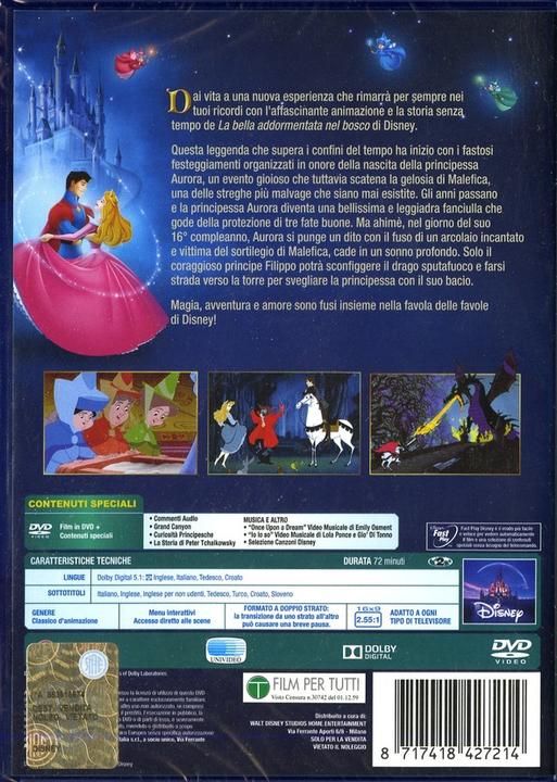 Immagine prodotto La Bella Addormentata nel bosco (DVD, 1959, Tedesco, Inglese, Italiano, Spagnolo, Sloveno, Ceco, Turco)