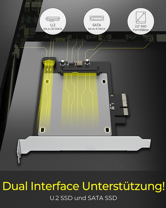 Produktbild Icy Box IcyBox PCIe Card IB-PCI2017-U2 U.2 NVMe, SATA SSD