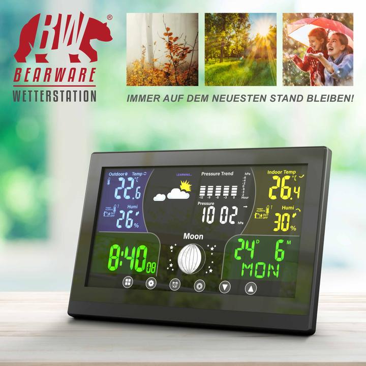 Immagine prodotto Bearware Stazione meteo, Stazione meteo con display LCD a colori / Pressione atmosferica con correzione