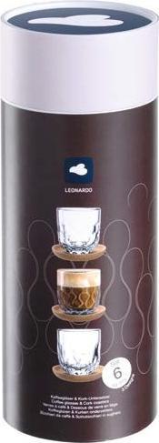 Immagine prodotto Leonardo Cappuccino Becher Gocce mit Untersetzer 220 ml (220 ml, 3 x)