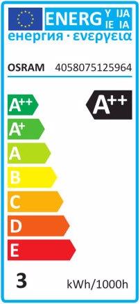 Energy Label Osram Star R63 (E27, 2.60 W, 210 lm, 1 x, F)
