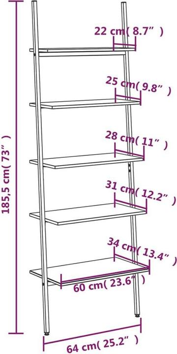 Produktbild VidaXL Emmeline (64 x 34 x 185.5 cm)