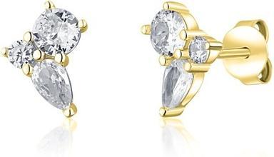 JVD - Gold-plated earrings with clear zircons SVLE1607XH2GO00