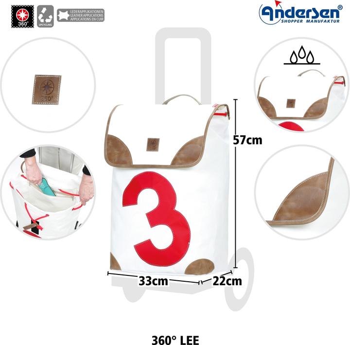 Actual product image Andersen Shopping trolley ROYAL ALU LEE red/small patterned