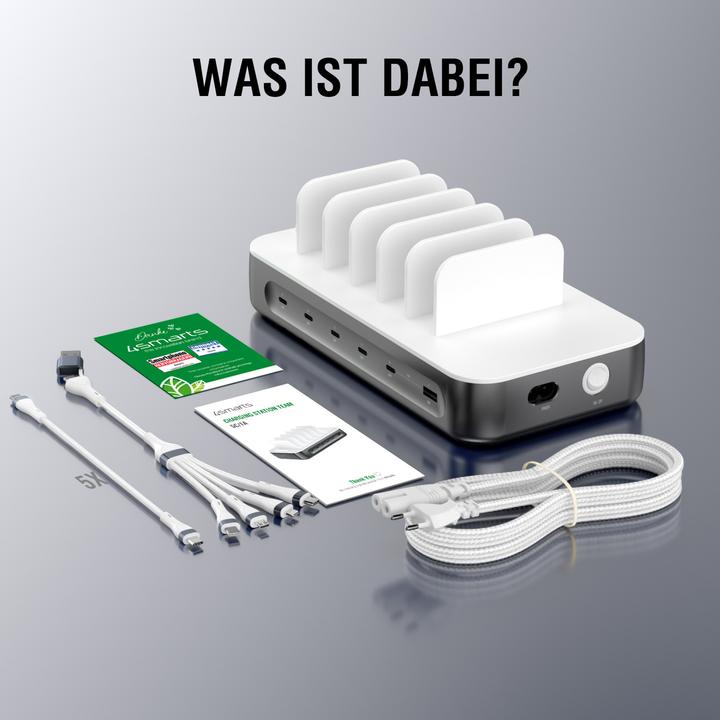 Actual product image 4smarts Charging station Team 100W 5C/1A incl. 6 cables (100 W)