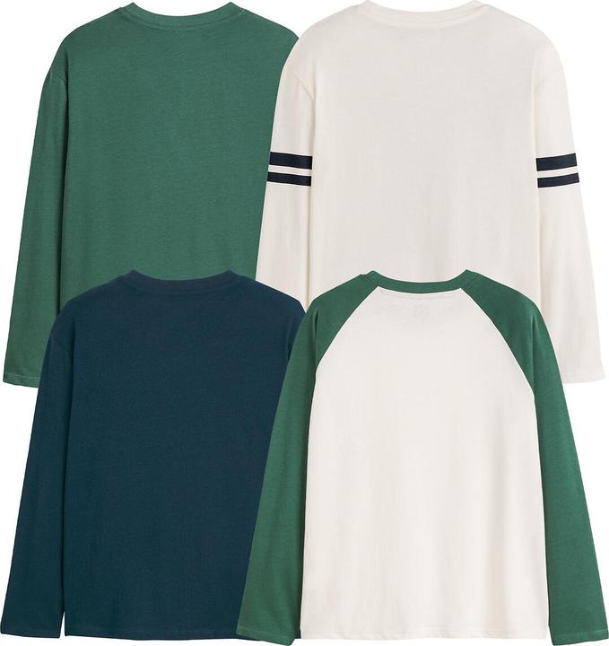 Immagine prodotto La Redoute Collections Confezione da 4 camicie a maniche lunghe in look campus
