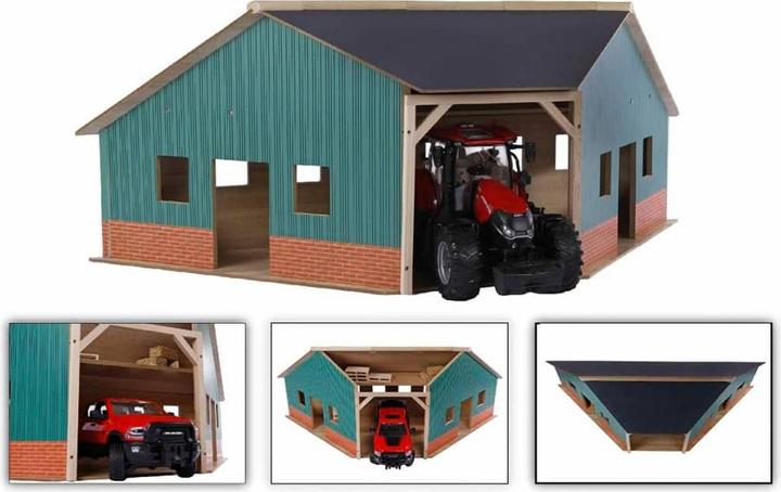 Produktbild Kids Globe Farming Shed Eckholz für 2 Traktoren