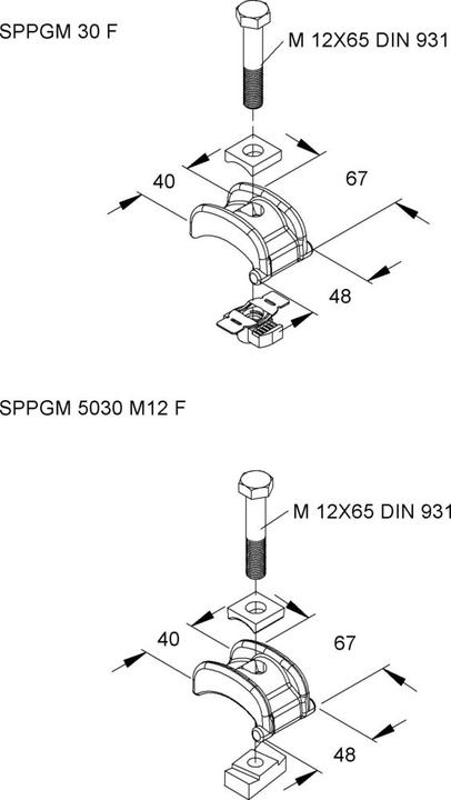 Actual product image Niedax NIE SPPGM30F Clamping claw