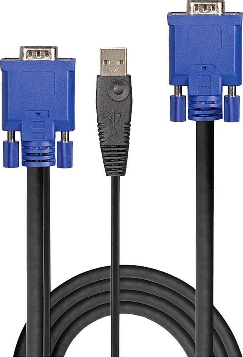 Actual product image Lindy Combined KVM and USB Cable 1m VGA KVM Combo Cable with USB